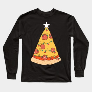 Pizza Christmas Tree Long Sleeve T-Shirt